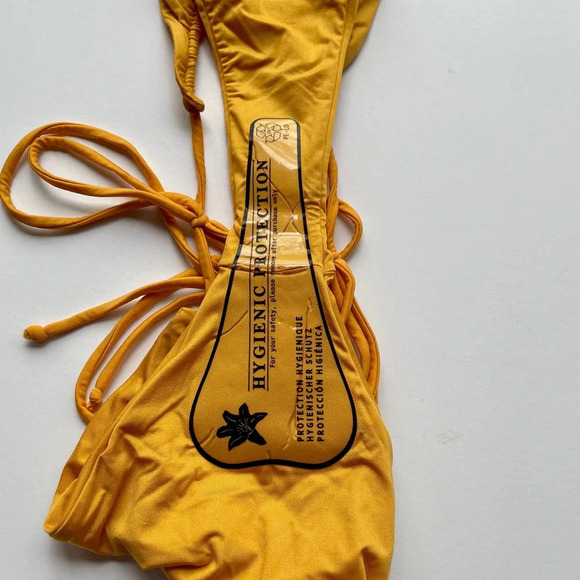 Monica Hansen Beachwear Miami Vice String Bikini Bottom Yellow Size Small NEW - Picture 8 of 8